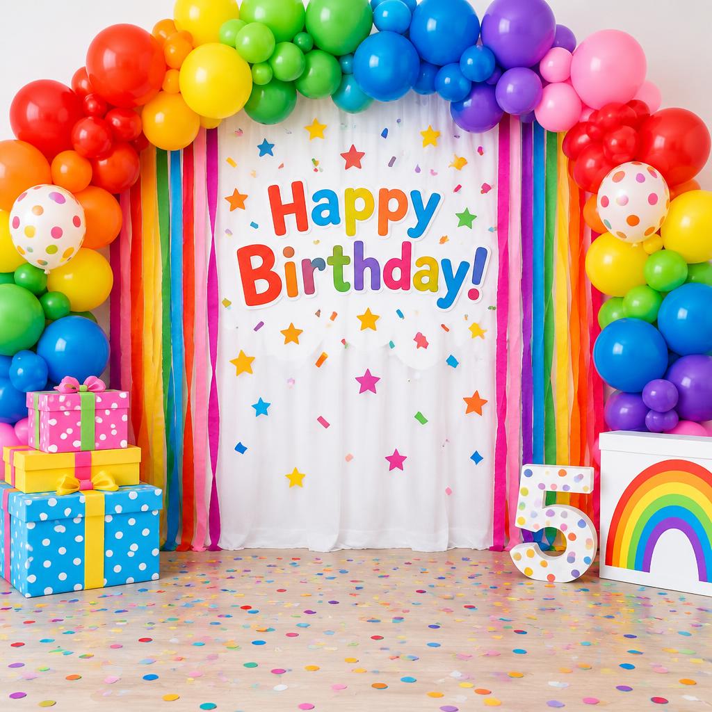 Colorful birthday decor ready for its next celebration
